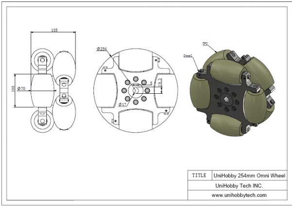 10 inch Omni Wheels 254mm Heavy Duty Omni-directional wheels,Load capacity:500KG/pcs