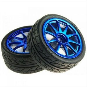 65mm Robot Wheel Blue Rubber wheels Pair