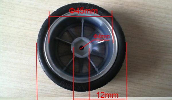 65mm Robot Wheel Blue Rubber wheels Pair