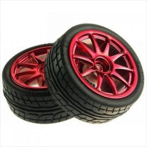 65mm Rubber Wheel Red Robot wheels Pair