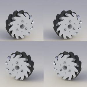 CasterBot 127mm Aluminium Mecanum Wheels 5 Inch Bearing Rollers Load capacity 45kg/Set