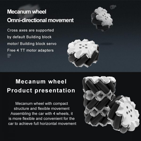 Mecanum Wheels 64mm for Raspberry Pi 43B+Microbit