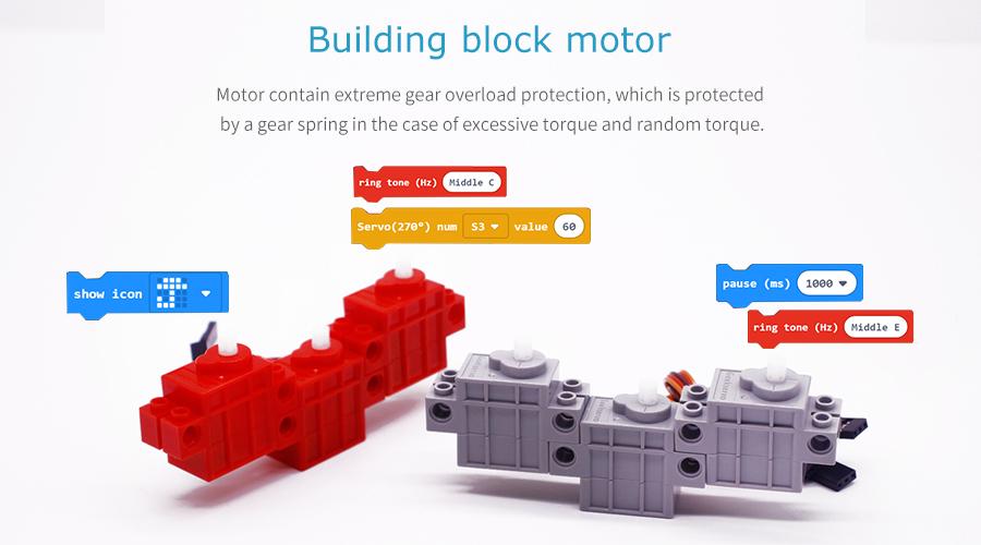 Programmable DC Motor Building Block 70 RPM for Microbit Robot Compatible with Lego