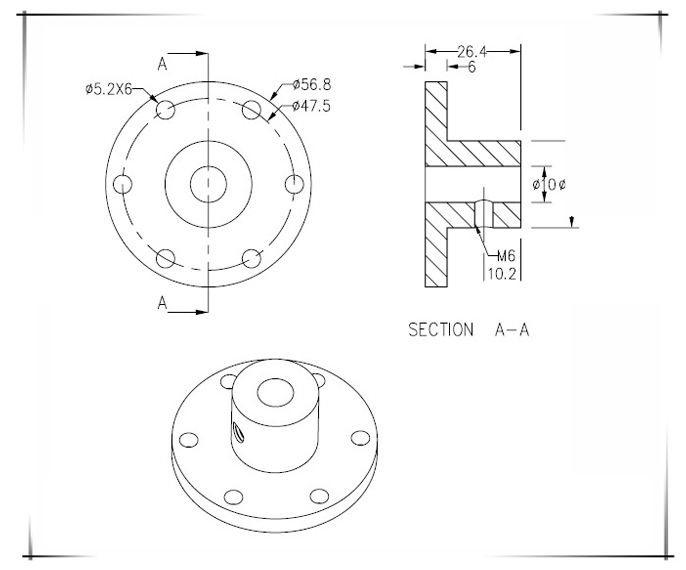 10mm coupling for mecanum wheels