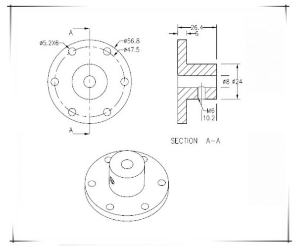 8mm Motor Shaft Coupling Hub Use for Mecanum Wheels