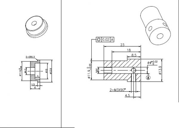 CasterBot 4mm Coupling