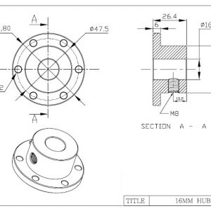 CasterBot 16mm Coupling CB18012 Aluminum Mounting Hubs for 16mm Motor Shaft