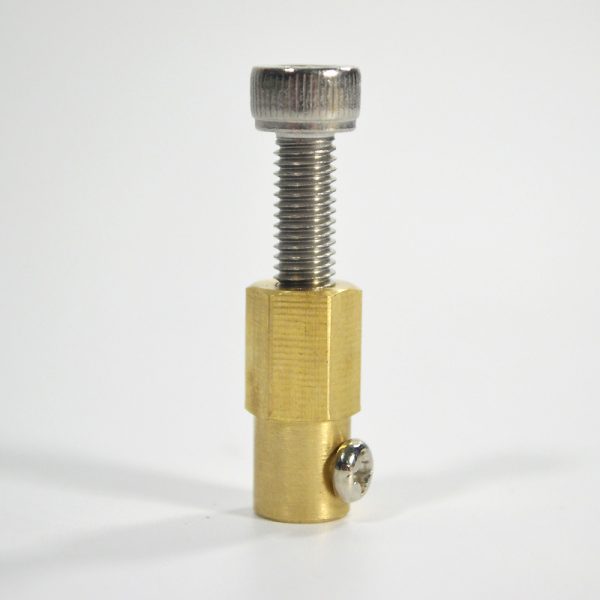 CasterBot 4 mm Brass Hex Coupling for 38 mm Plastic Omni Wheel