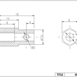 CasterBot 4 mm Brass Hex Coupling for 38 mm Plastic Omni Wheel