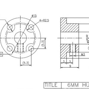 CasterBot 6mm Coupling Aluminum Hub CB18022 for CB14148 48mm Omni Wheels