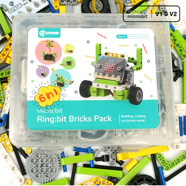 Micro:bit 6 IN 1 Ringbit Bricks Pack, Lego compatible building and coding  kit STEAM Education Toy(without microbit board) - CasterBot