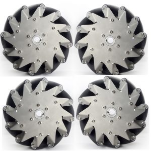 A Set of 203MM Stainless Steel Mecanum Wheel 8inch Mecanum Wheel With bubber rollers CB14151