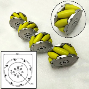 10 inch Mecanum Wheels 254mm Heavy Duty Industrial Mecanum Wheels with 8 PU roller Max Load 1300KG CBNM254A